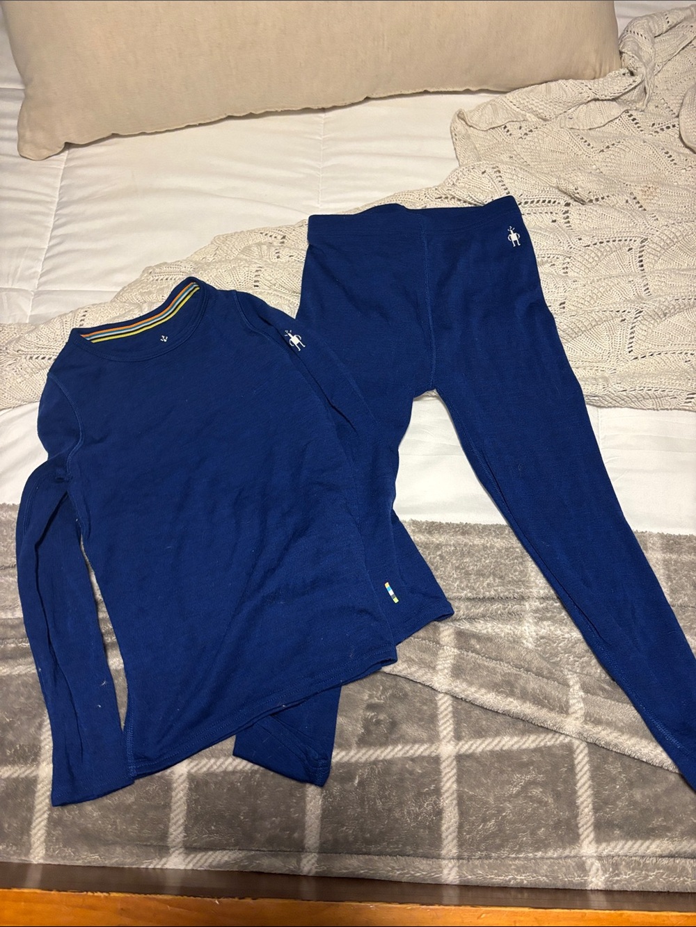Smartwool Royal Blue Kids Leggings and Top Set - Picture 3 of 3